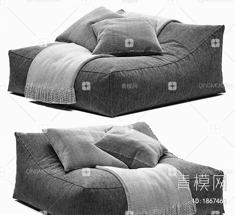 布艺懒人沙发3D模型下载【ID:1867460】