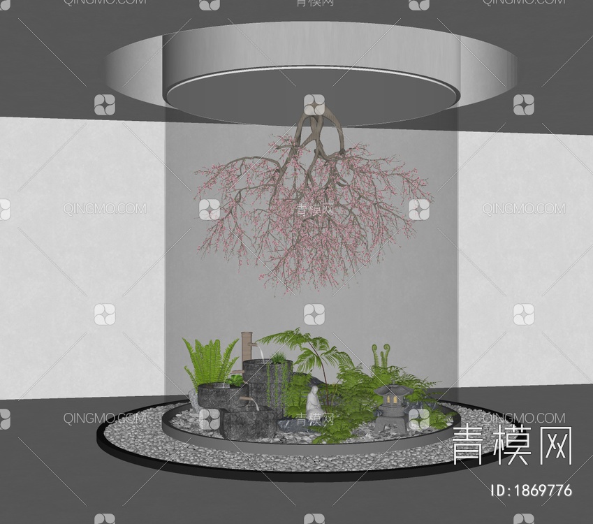 室内植物景观小品SU模型下载【ID:1869776】