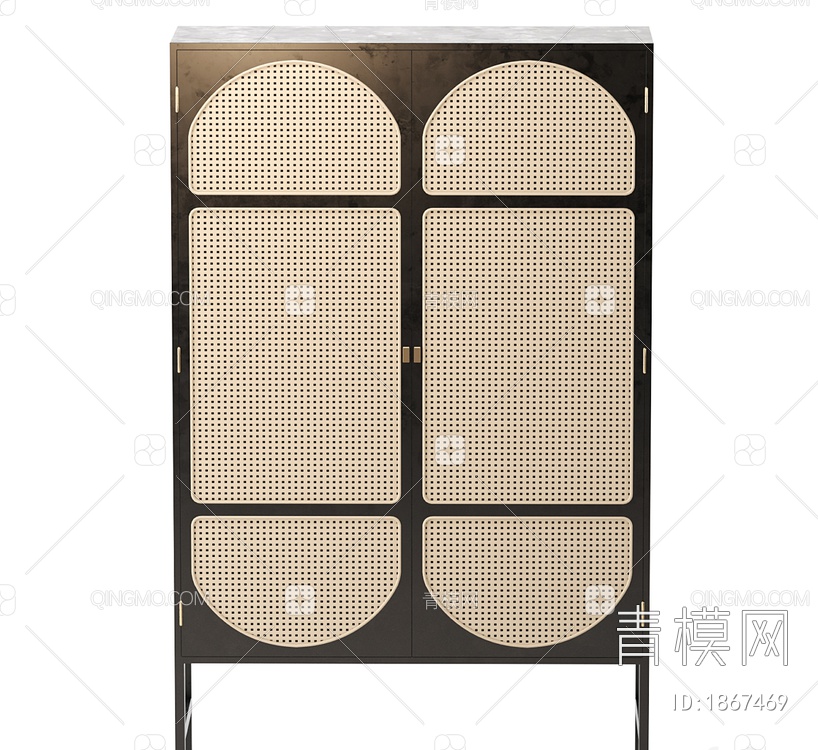 HK Living复古织带橱柜黑色3D模型下载【ID:1867469】
