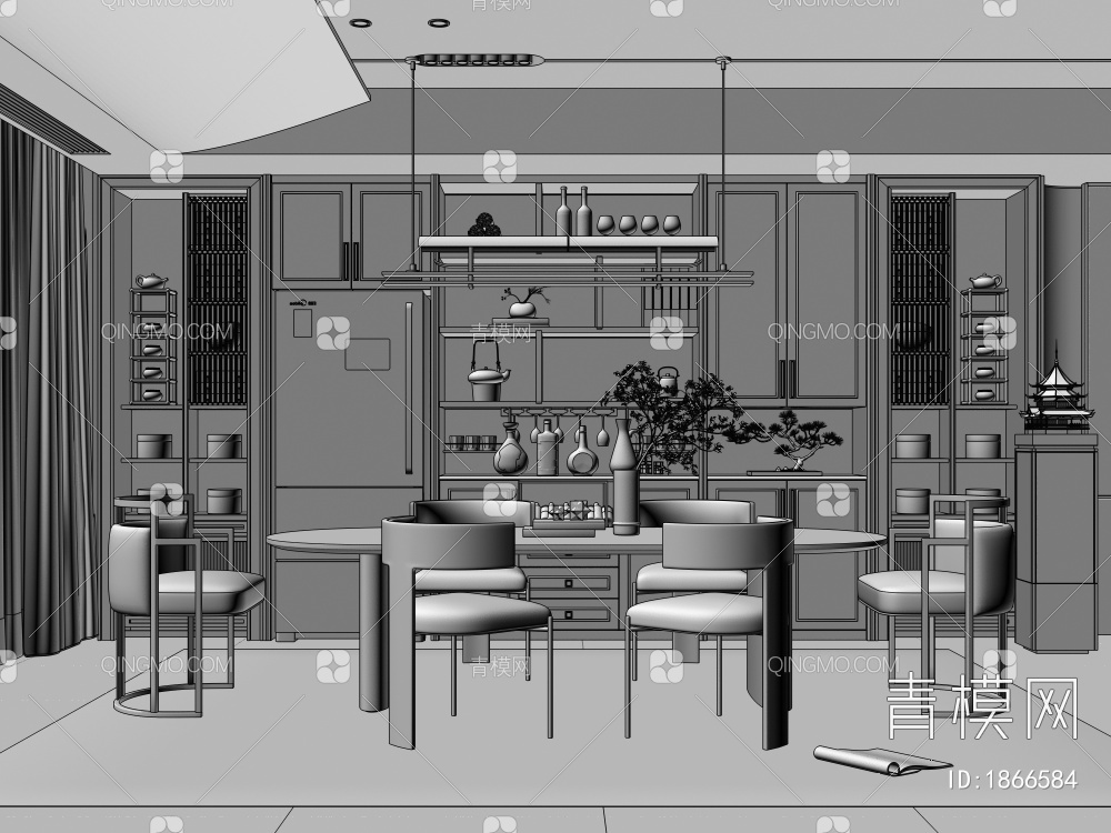 家居餐厅3D模型下载【ID:1866584】