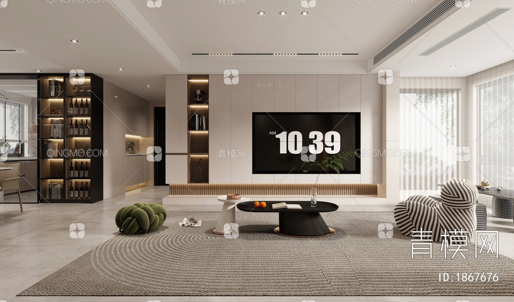 客厅，背景墙，电视背景3D模型下载【ID:1867676】