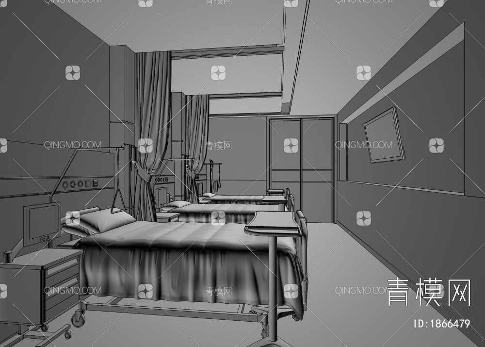 医院病房3D模型下载【ID:1866479】
