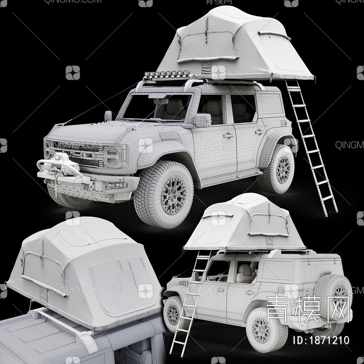 福特野马猛禽车顶帐篷3D模型下载【ID:1871210】