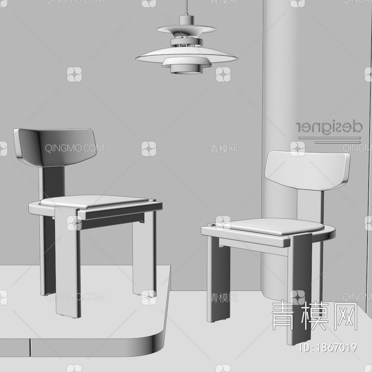 椅子 餐椅3D模型下载【ID:1867019】