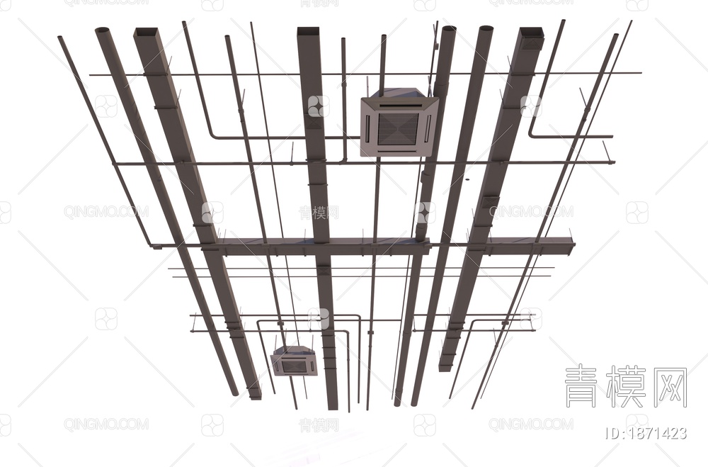 金属管道裸棚3D模型下载【ID:1871423】