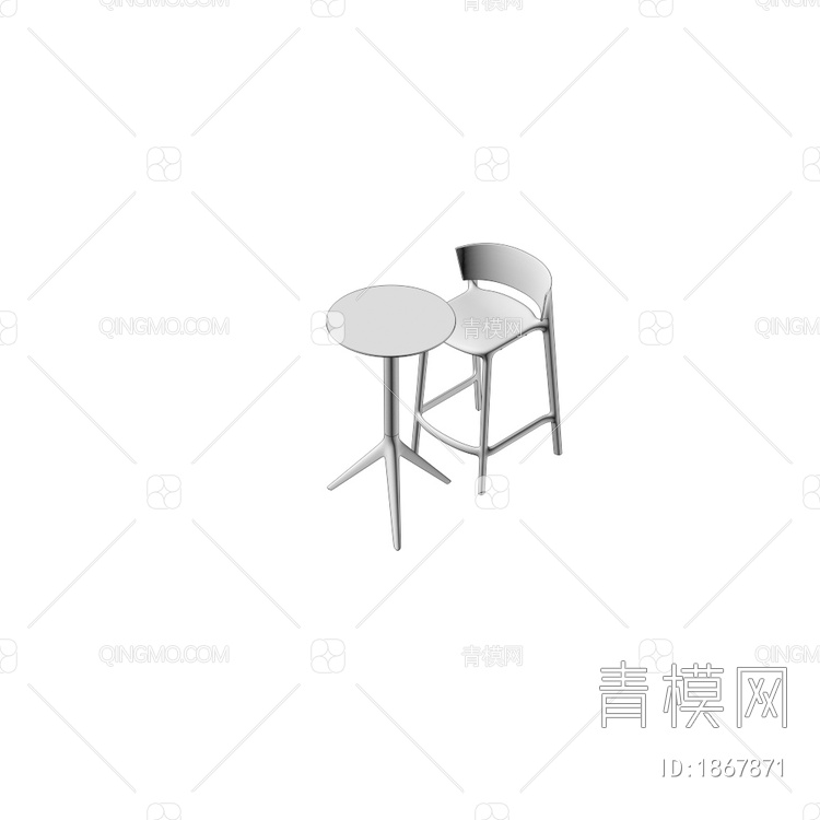 休闲桌椅 酒吧凳3D模型下载【ID:1867871】