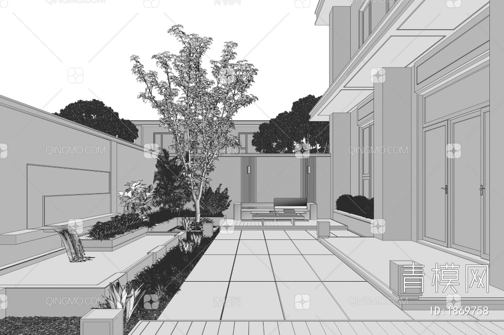 庭院景观3D模型下载【ID:1869758】