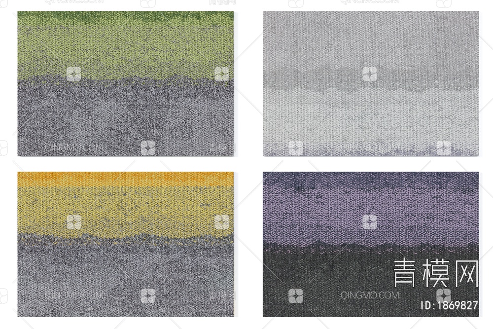 灰紫黄绿色抽象图案地毯3D模型下载【ID:1869827】