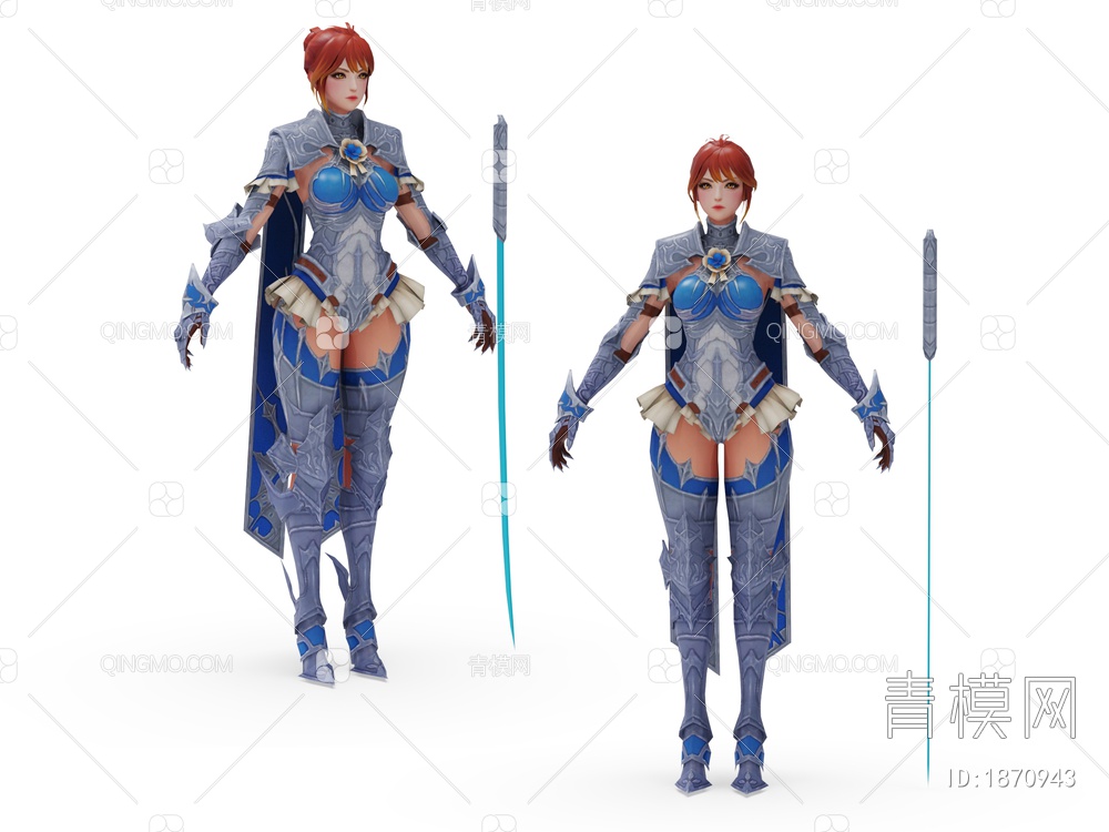 虚拟人物 游戏女性角色3D模型下载【ID:1870943】