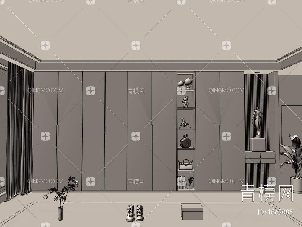 衣柜3D模型下载【ID:1867085】