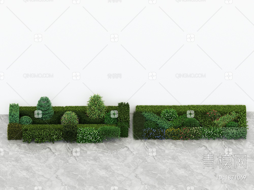 景观小品，造型绿篱 ，修剪灌木，绿化带，绿植，植物堆3D模型下载【ID:1871069】