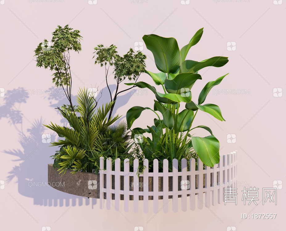 绿植 植物 景观池3D模型下载【ID:1872557】