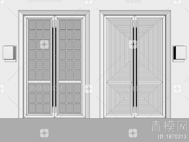 双开门3D模型下载【ID:1870313】