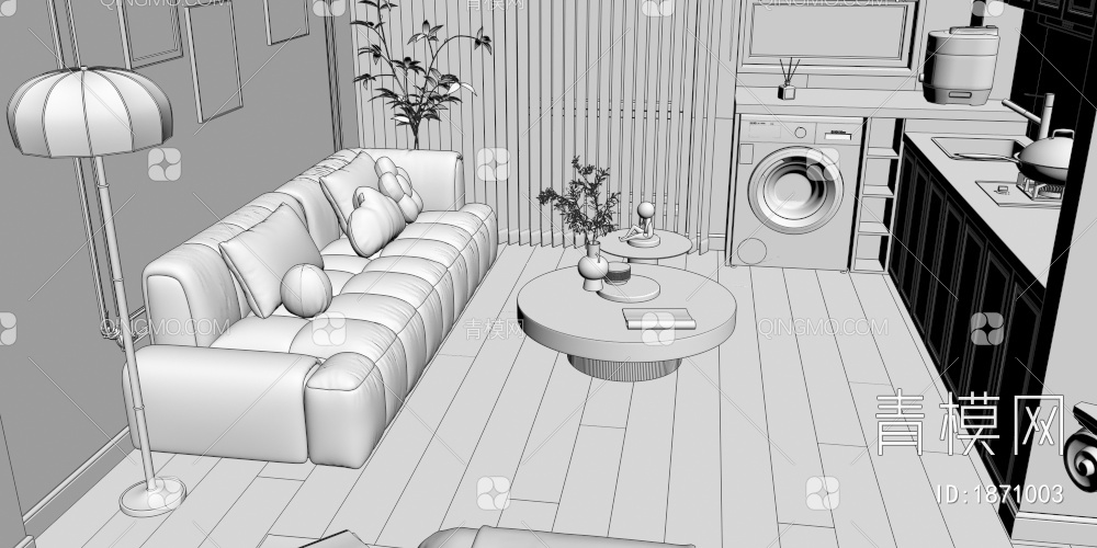 公寓 卧室3D模型下载【ID:1871003】