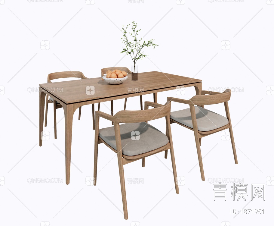 餐桌椅组合SU模型下载【ID:1871951】