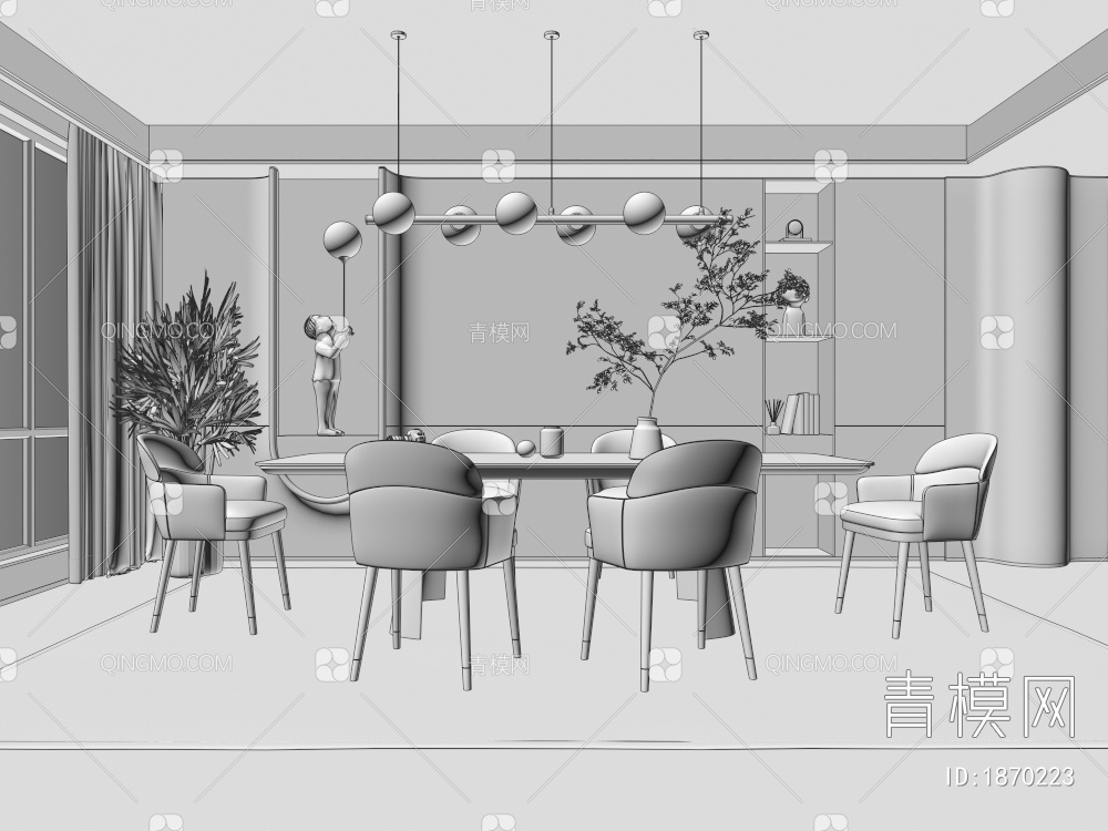 家居餐厅3D模型下载【ID:1870223】