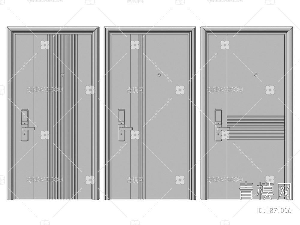 防盗门 入户门 大门3D模型下载【ID:1871006】