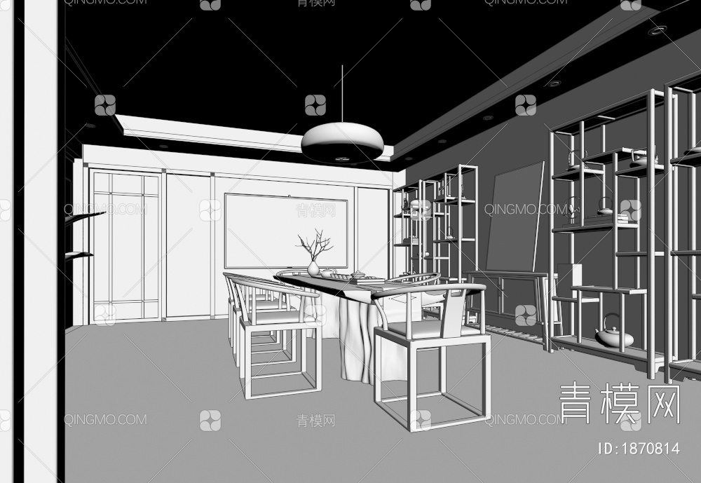 茶室 私人会所3D模型下载【ID:1870814】
