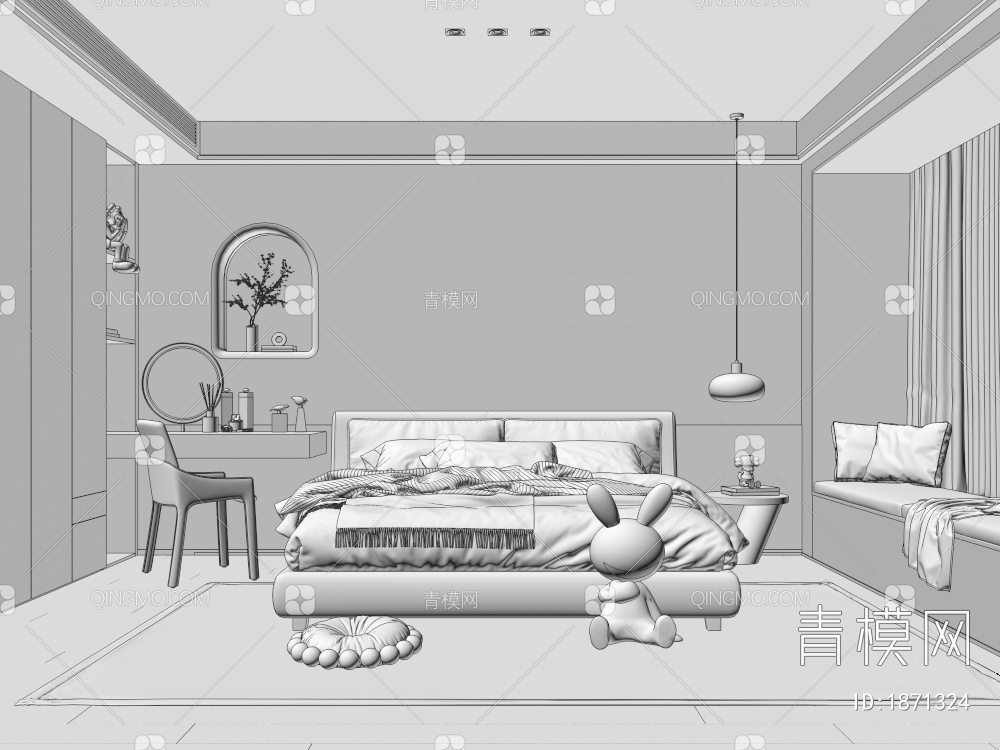 家居卧室3D模型下载【ID:1871324】