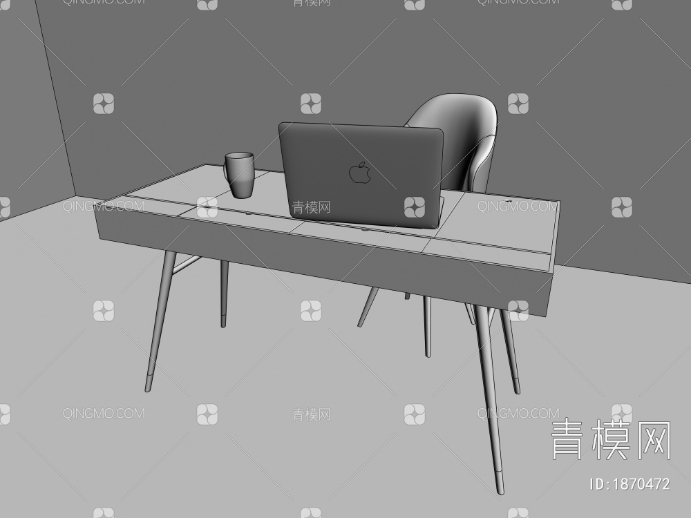 学习书桌椅组合3D模型下载【ID:1870472】