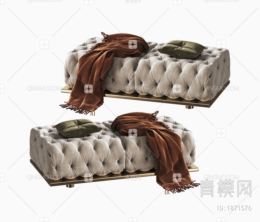 沙发凳3D模型下载【ID:1871576】