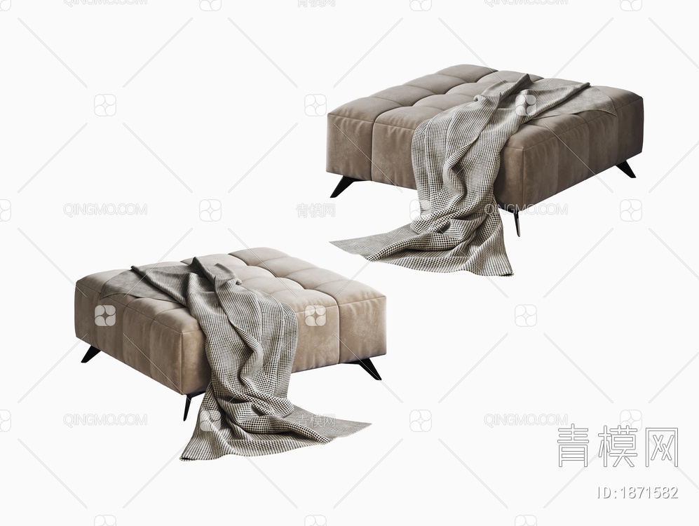 沙发凳3D模型下载【ID:1871582】