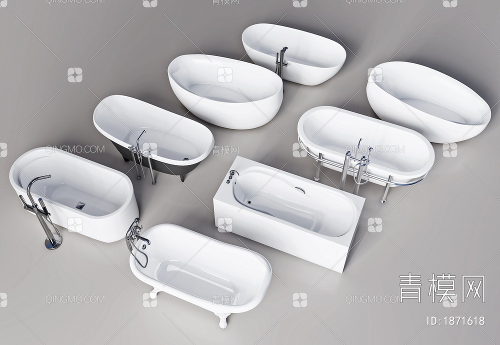 浴缸 浴盆3D模型下载【ID:1871618】