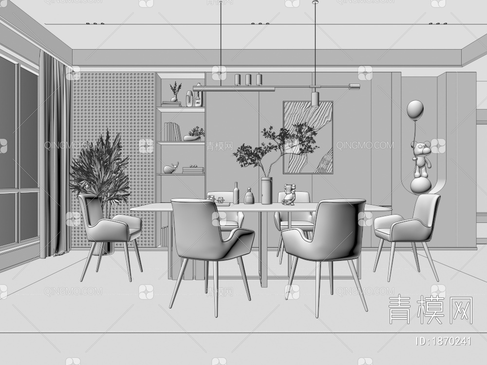 家居餐厅3D模型下载【ID:1870241】