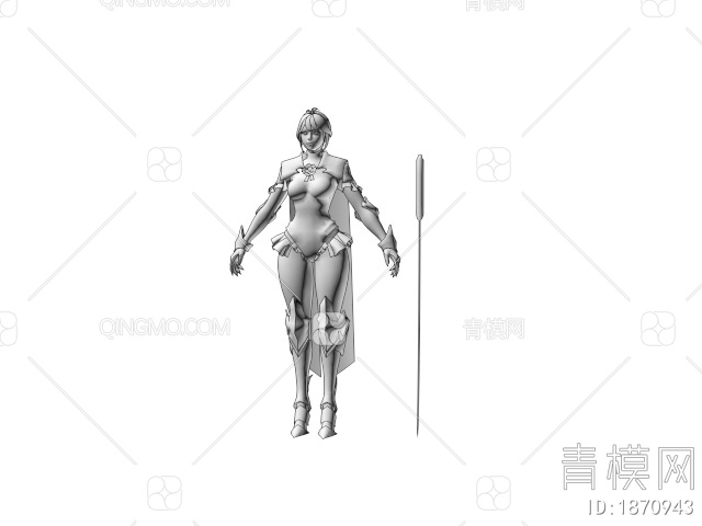 虚拟人物 游戏女性角色3D模型下载【ID:1870943】