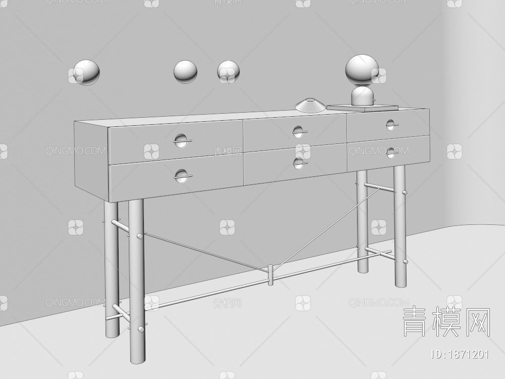 边柜，玄关柜，装饰柜3D模型下载【ID:1871201】