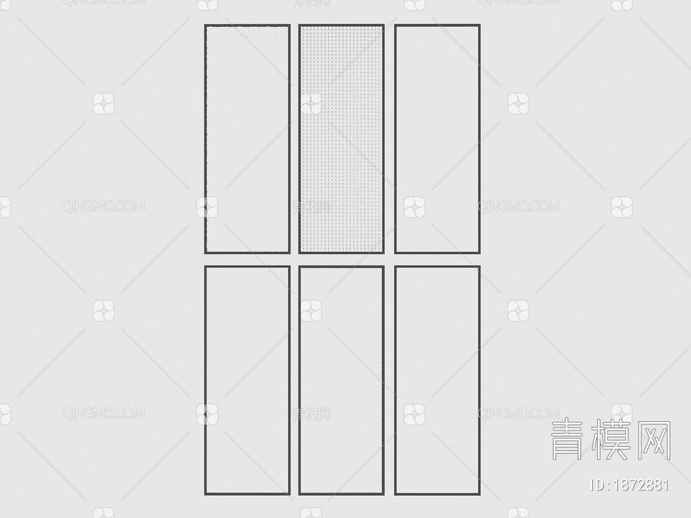 玻璃屏风隔断SU模型下载【ID:1872881】