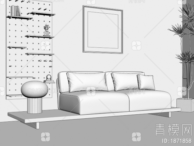双人沙发3D模型下载【ID:1871858】