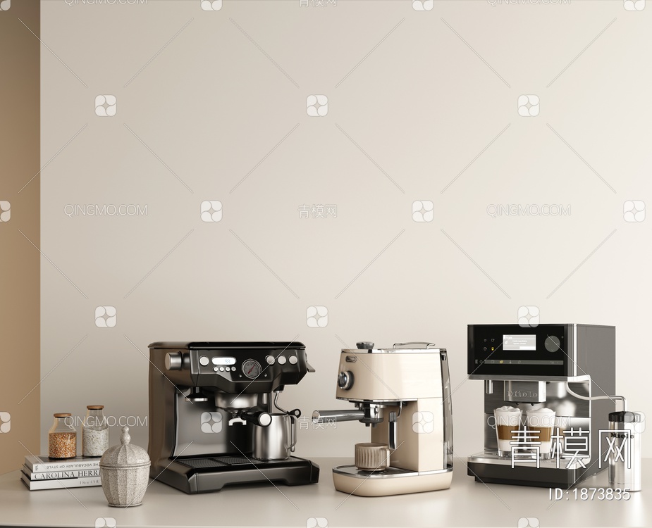 咖啡机 饮料机 甜品店厨房饮品设备3D模型下载【ID:1873835】