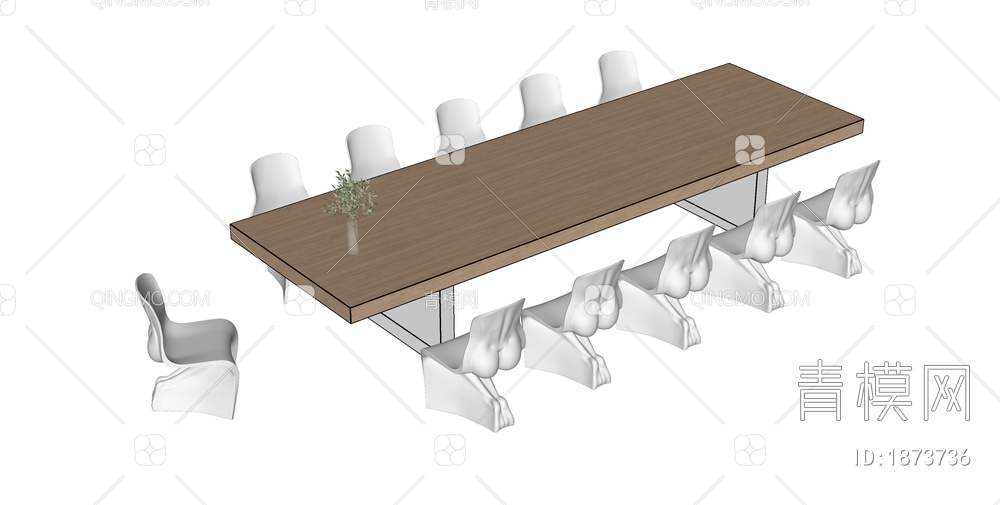 会议桌椅组合SU模型下载【ID:1873736】