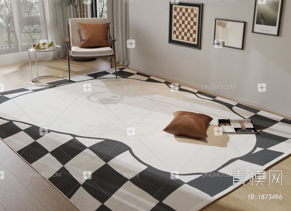 地毯 单人沙发3D模型下载【ID:1873496】