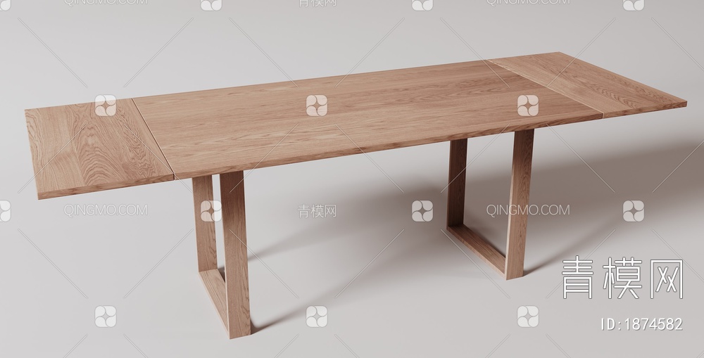 实木餐桌3D模型下载【ID:1874582】