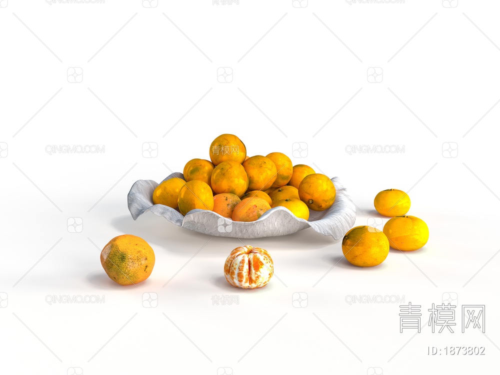 水果 果盘 橘子3D模型下载【ID:1873802】