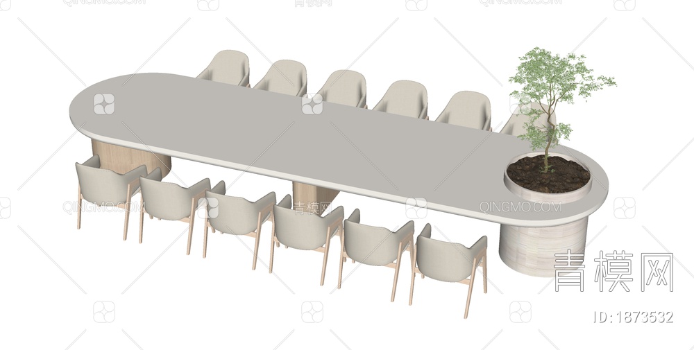 餐桌椅SU模型下载【ID:1873532】