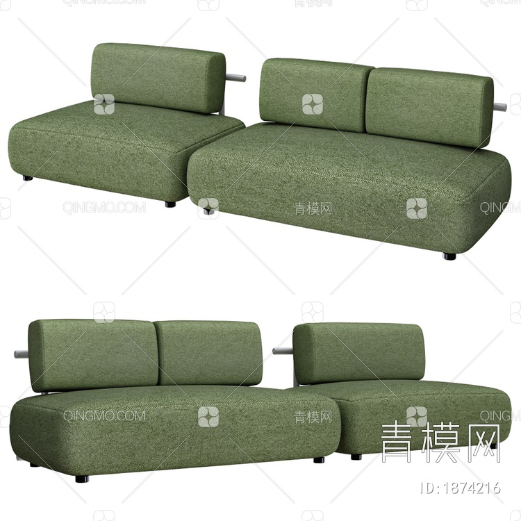 OUTDOOR绿沙发3D模型下载【ID:1874216】
