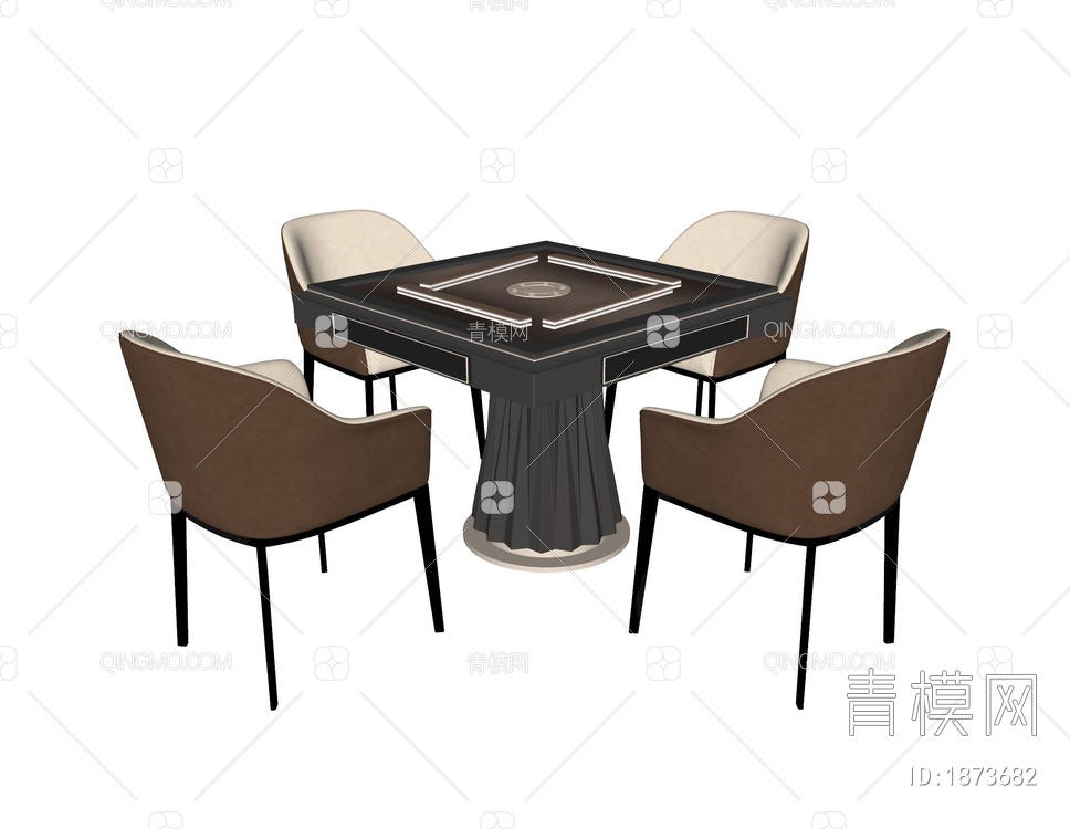 麻将桌椅组合SU模型下载【ID:1873682】