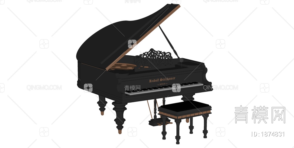 钢琴 钢琴SU模型下载【ID:1874831】