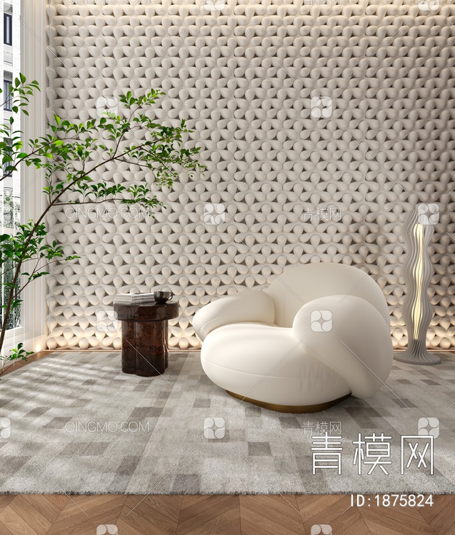 发泡瓷砖 懒人沙发3D模型下载【ID:1875824】