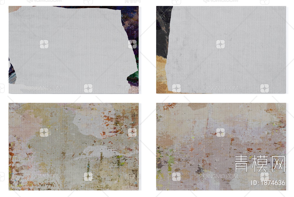 浅灰咖色抽象图案地毯3D模型下载【ID:1874636】