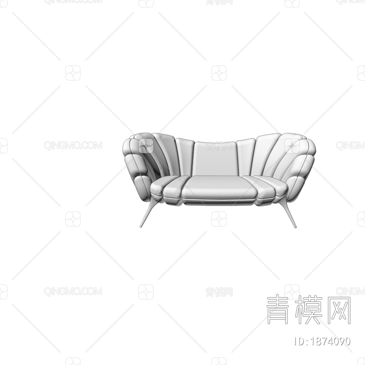 AMASUNZU宝蓝沙发3D模型下载【ID:1874090】