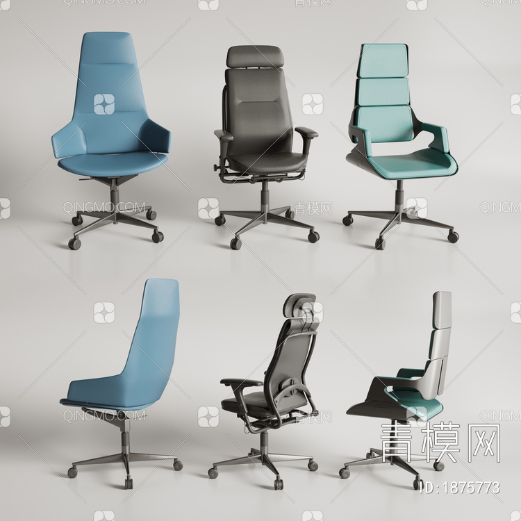办公椅3D模型下载【ID:1875773】