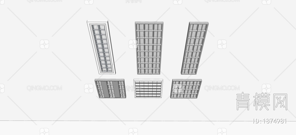 灯具 格栅灯SU模型下载【ID:1874981】