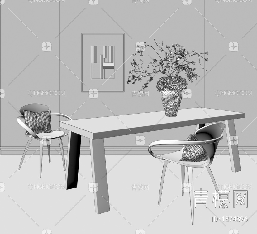 餐桌椅3D模型下载【ID:1874396】