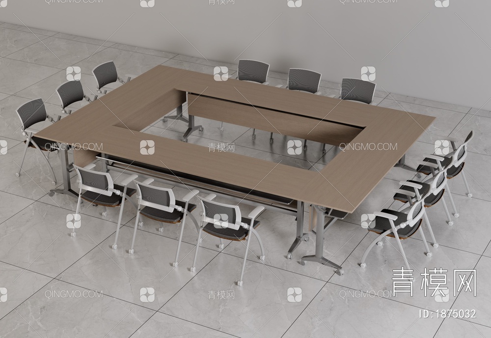 会议桌椅组合SU模型下载【ID:1875032】