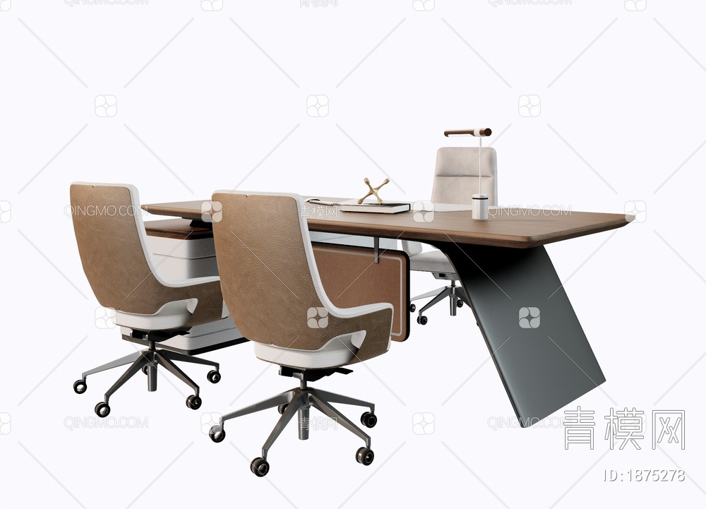 老板办公桌椅组合SU模型下载【ID:1875278】