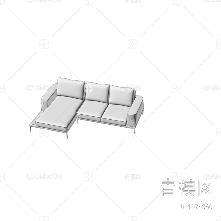 NoteL型沙发3D模型下载【ID:1874360】
